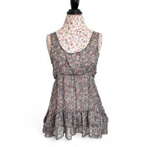 Urban Behavior floral top/dress? with ruffles #floraldress Completely sheer fits